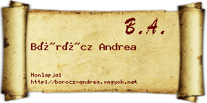 Böröcz Andrea névjegykártya