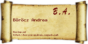 Böröcz Andrea névjegykártya