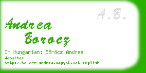andrea borocz business card