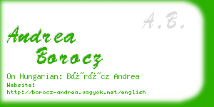 andrea borocz business card